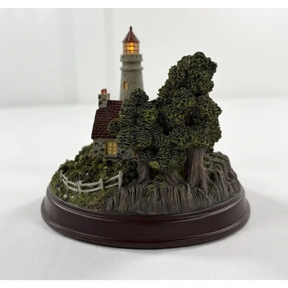1999 Thomas Kinkade Seaside Memories Lighted Lighthouse The Light Of Peace COA - Picture 4 of 12